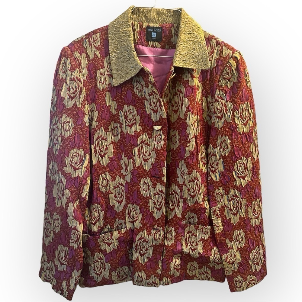 Anna Kaszer Paris Vintage 80s Couture Runway Blazer Size 42 Large